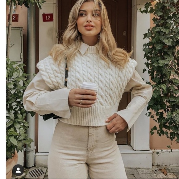 Zara cropped knit sweater vest - Picture 1 of 5